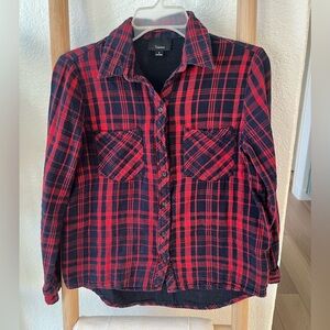 Flannel red and navy size small